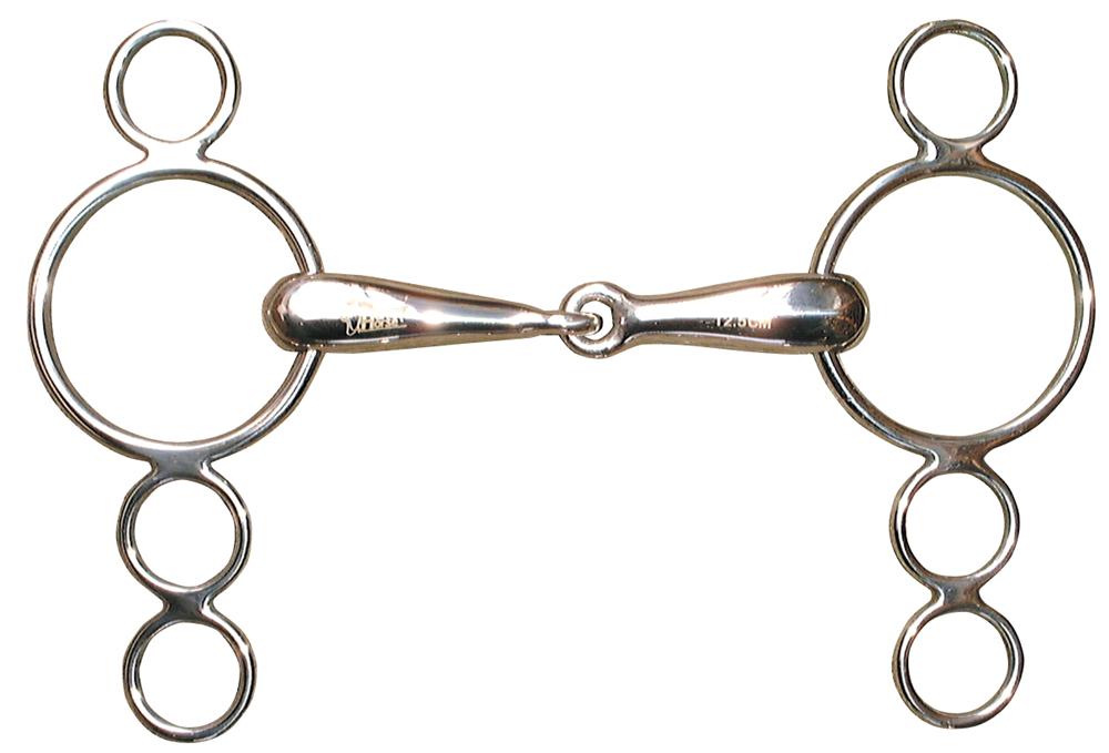 Ring snaffle with 3 extra rings